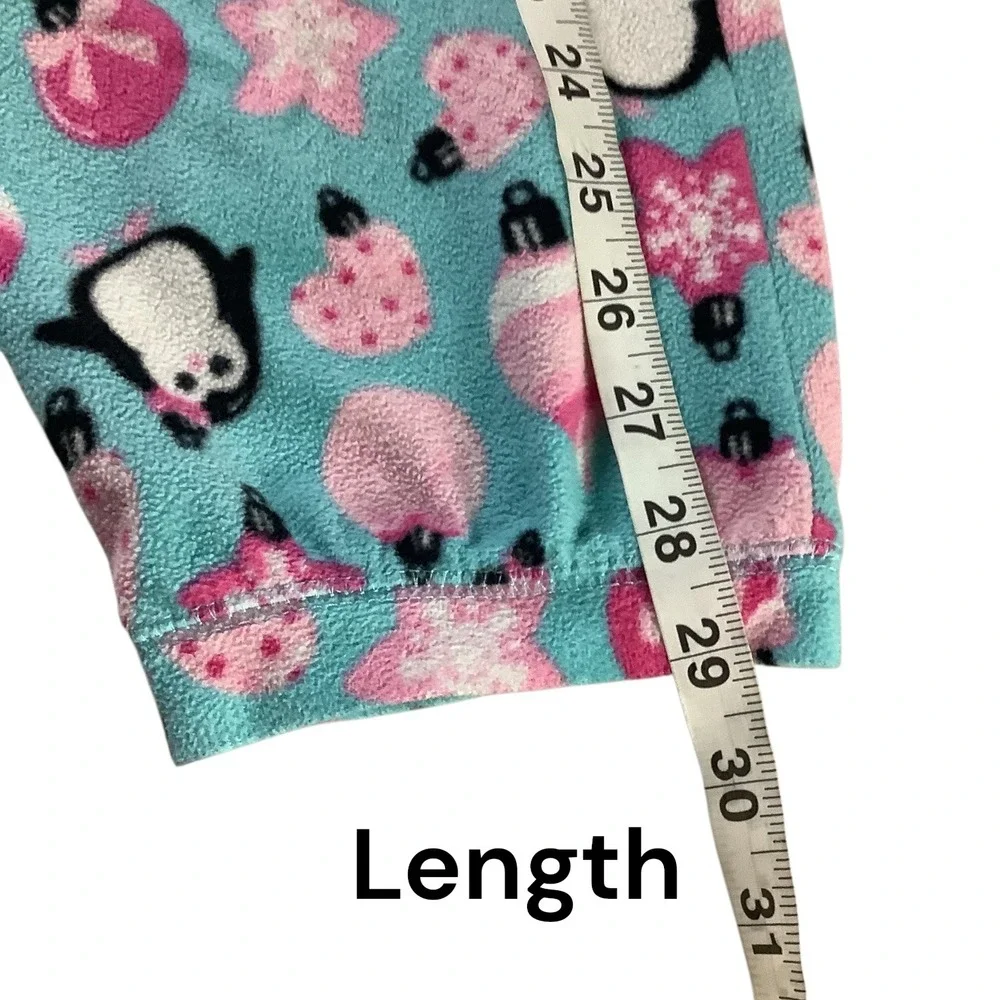 Joe Boxer‎ Pajama Pants Girls Size 7/8 Fleece Teal Penguin Christmas Sleepwear